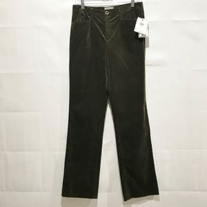 Y2K Vintage 90s PHILIPPE ADEC High Waist Olive Green Velour Boot Cut sz 6/40